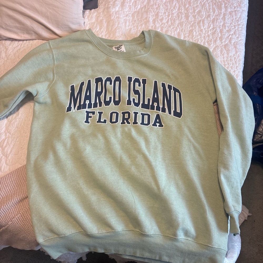 Marco Island Florida Green Sweater
